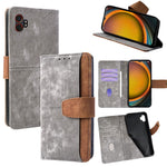 For Samsung Galaxy XCover7 Pro Case RFID Blocking Color Splicing PU Leather Wallet Phone Cover