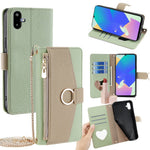 For Samsung Galaxy F06 5G Case Mirror Wallet Leather Phone Cover with Chain Shoulder Strap