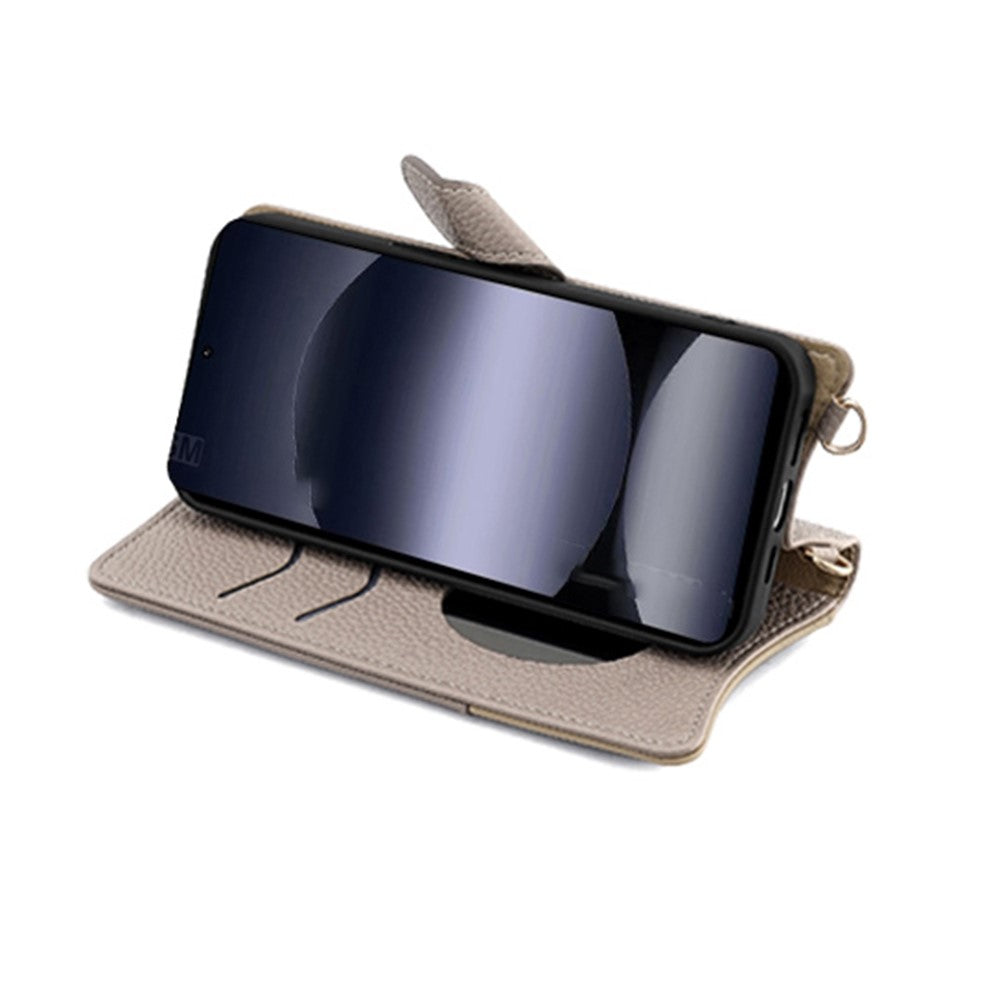 For Xiaomi Redmi Note 14S 4G Leather Case Wallet Stand Cover Irregular Tail Style with Chain Strap