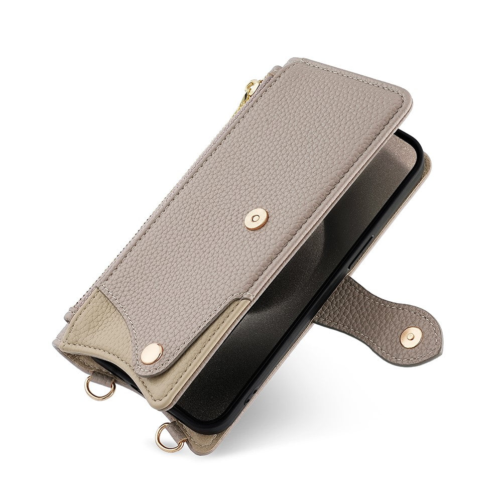 For Xiaomi Redmi Note 14S 4G Leather Case Wallet Stand Cover Irregular Tail Style with Chain Strap