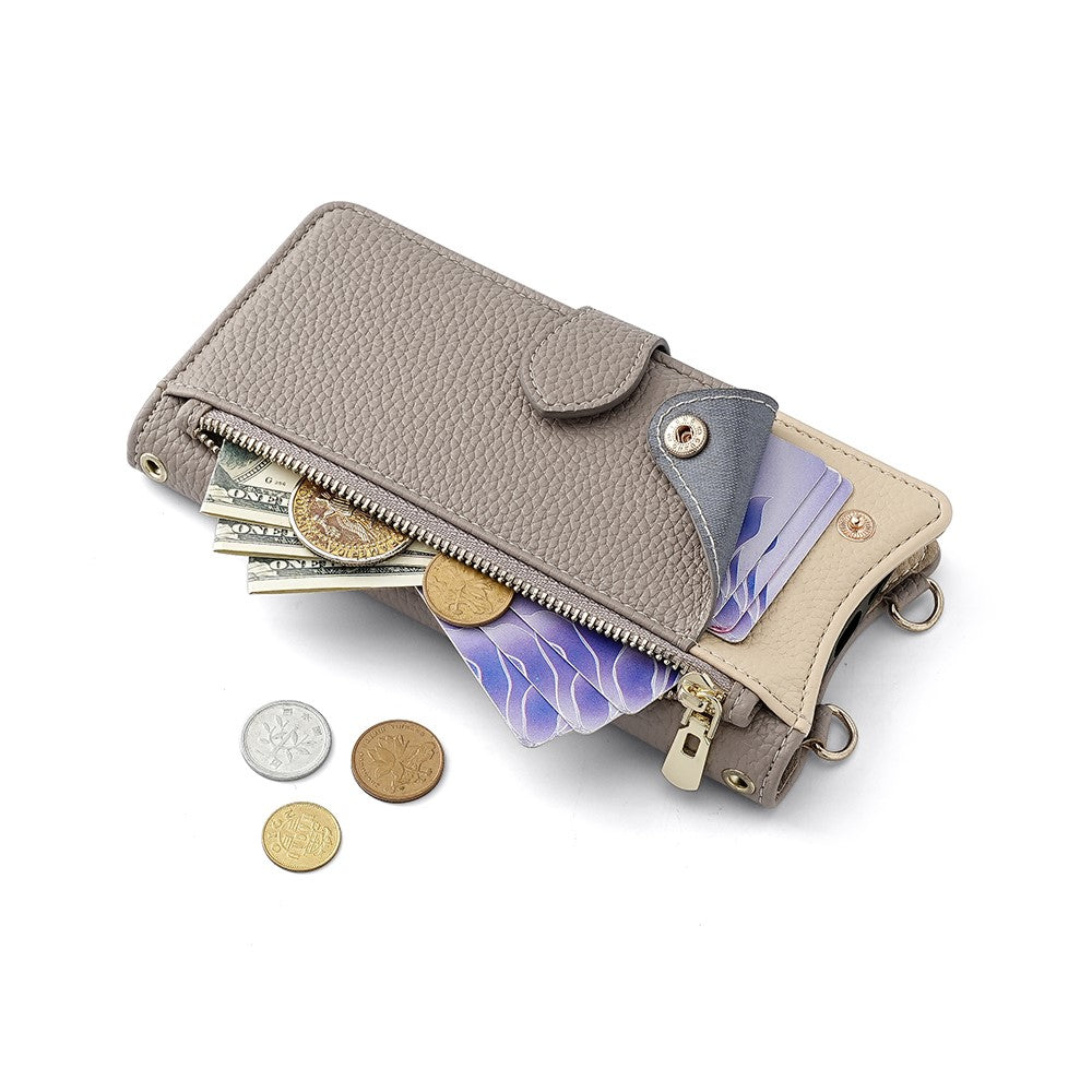 For Xiaomi Redmi Note 14S 4G Leather Case Wallet Stand Cover Irregular Tail Style with Chain Strap