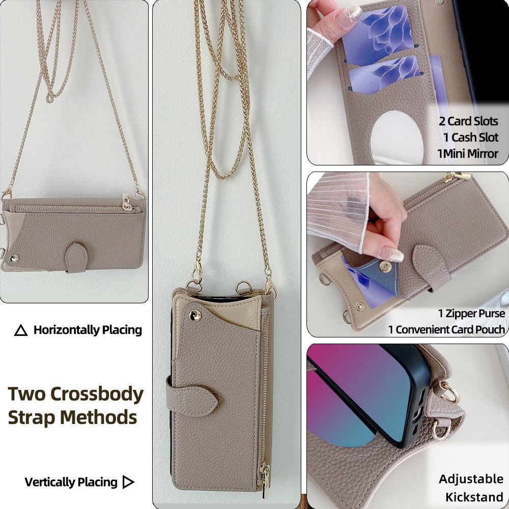 For Xiaomi Redmi Note 14S 4G Leather Case Wallet Stand Cover Irregular Tail Style with Chain Strap