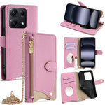For Xiaomi Redmi Note 14S 4G Leather Case Wallet Stand Cover Irregular Tail Style with Chain Strap