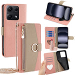 For Xiaomi Redmi Note 14S 4G Case Mirror Wallet Leather Phone Cover with Chain Shoulder Strap