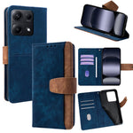 For Xiaomi Redmi Note 14S 4G Case RFID Blocking Color Splicing PU Leather Wallet Phone Cover