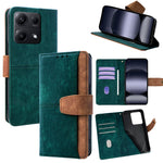 For Xiaomi Redmi Note 14S 4G Case RFID Blocking Color Splicing PU Leather Wallet Phone Cover