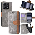 For Xiaomi Redmi Note 14S 4G Case RFID Blocking Color Splicing PU Leather Wallet Phone Cover