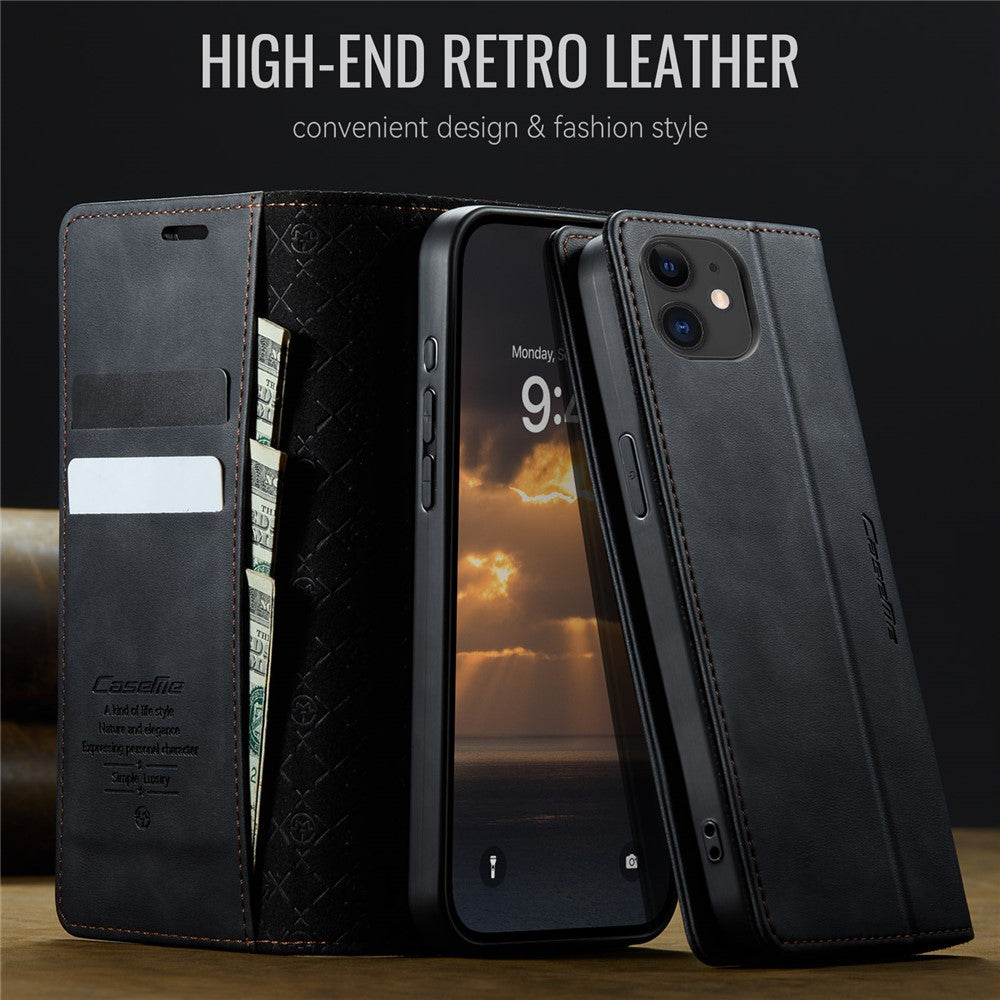 CASEME For iPhone 12 mini 5.4 inch Case  033 Series RFID Blocking Wallet Stand Calf Texture Leather Phone Cover