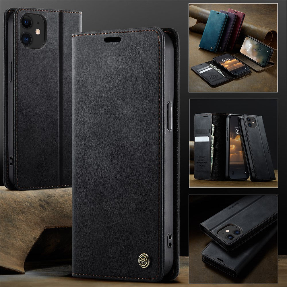 CASEME For iPhone 12 mini 5.4 inch Case  033 Series RFID Blocking Wallet Stand Calf Texture Leather Phone Cover