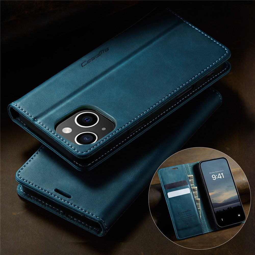 CASEME For iPhone 13 mini 5.4 inch Case  033 Series RFID Blocking Wallet Stand Calf Texture Leather Phone Cover
