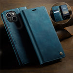 CASEME For iPhone 13 mini 5.4 inch Case  033 Series RFID Blocking Wallet Stand Calf Texture Leather Phone Cover