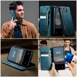 CASEME For iPhone 13 mini 5.4 inch Case  033 Series RFID Blocking Wallet Stand Calf Texture Leather Phone Cover