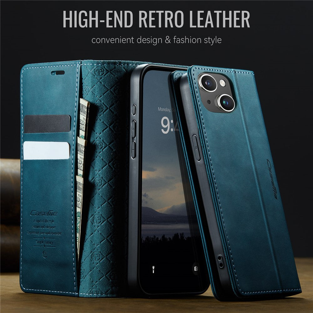 CASEME For iPhone 13 mini 5.4 inch Case  033 Series RFID Blocking Wallet Stand Calf Texture Leather Phone Cover