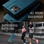 CASEME For iPhone 13 mini 5.4 inch Case  033 Series RFID Blocking Wallet Stand Calf Texture Leather Phone Cover