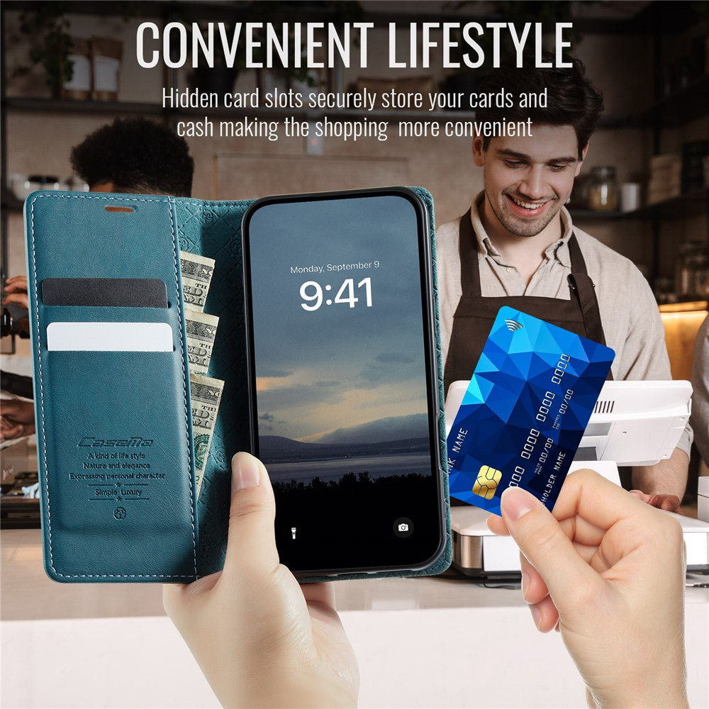 CASEME For iPhone 13 mini 5.4 inch Case  033 Series RFID Blocking Wallet Stand Calf Texture Leather Phone Cover