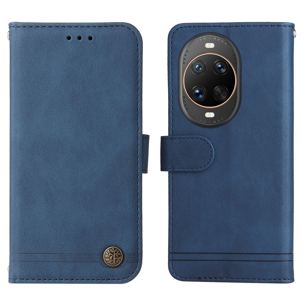 Huawei Nova 14 Ultra 5G Läderplånboksfodral Skin Touch mobilfodral Stativ med Rem