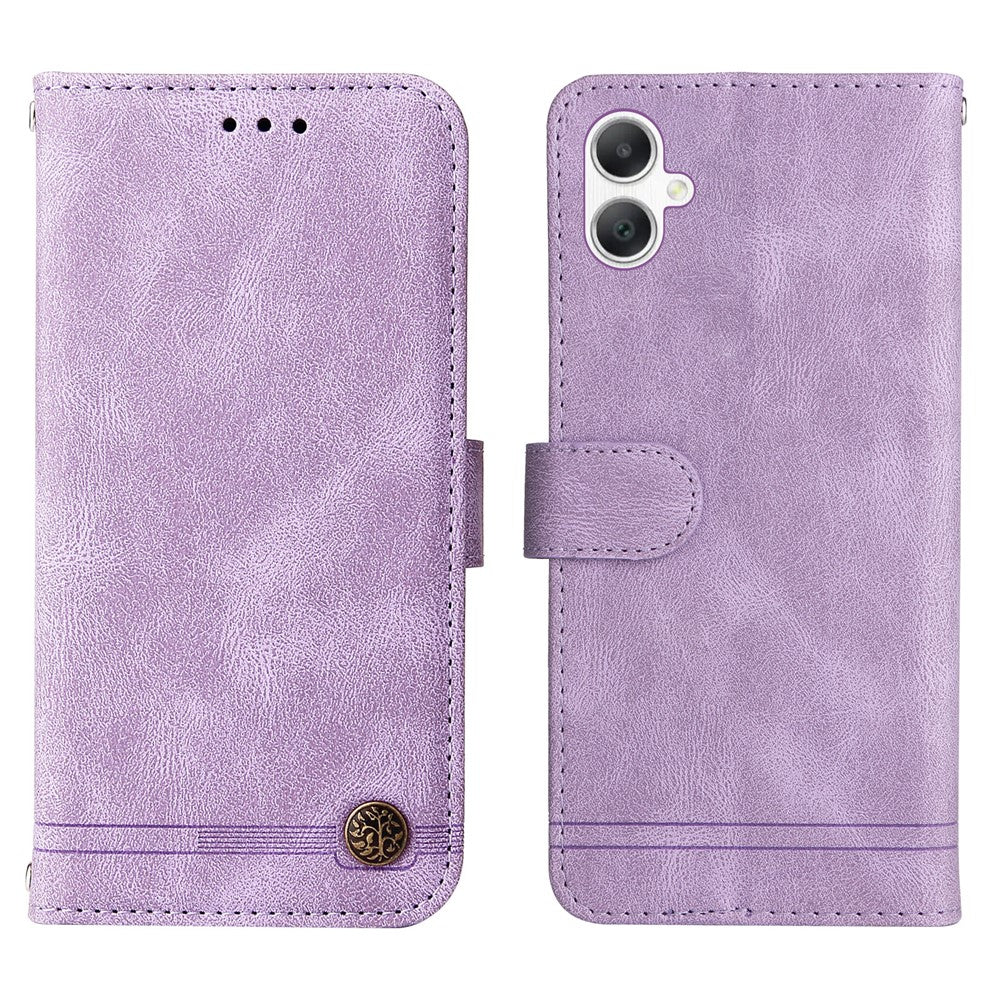 Samsung Galaxy A08 5G / A08 4G / A07 4G / A07s 4G / A06 4G / A06 5G Läderplånboksfodral Skin Touch mobilskal Stativ med Rem