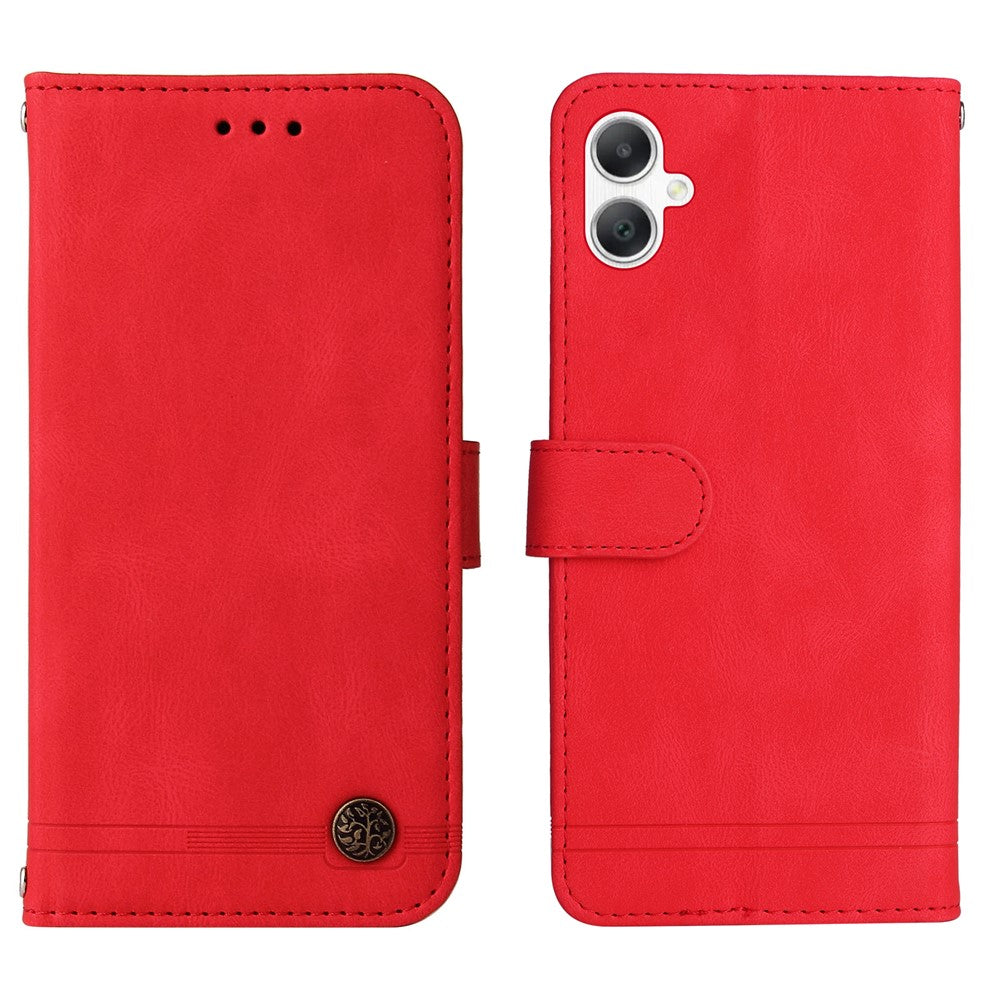 Samsung Galaxy A08 5G / A08 4G / A07 4G / A07s 4G / A06 4G / A06 5G Läderplånboksfodral Skin Touch mobilskal Stativ med Rem