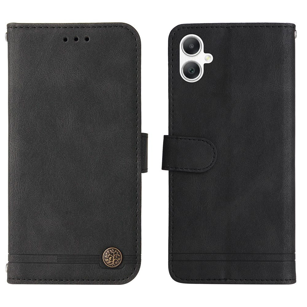 Samsung Galaxy A08 5G / A08 4G / A07 4G / A07s 4G / A06 4G / A06 5G Läderplånboksfodral Skin Touch mobilskal Stativ med Rem