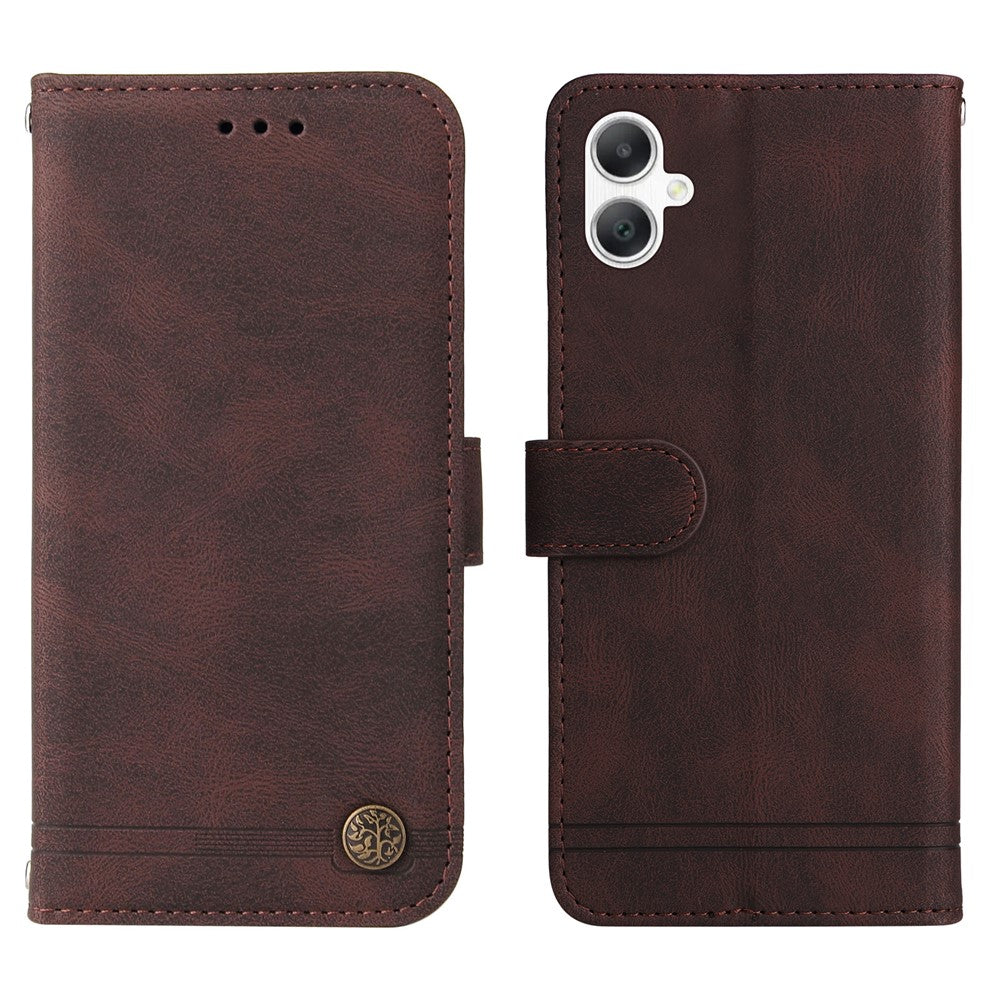 Samsung Galaxy A08 5G / A08 4G / A07 4G / A07s 4G / A06 4G / A06 5G Läderplånboksfodral Skin Touch mobilskal Stativ med Rem