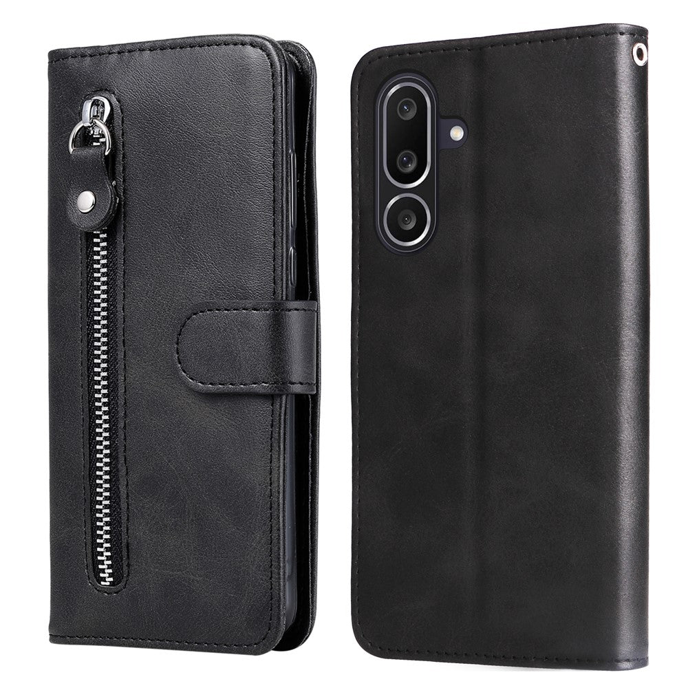 For Samsung Galaxy M56 5G PU Leather Cases with Zipper Pocket Wallet Phone Cover Stand