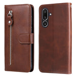For Samsung Galaxy M56 5G PU Leather Cases with Zipper Pocket Wallet Phone Cover Stand