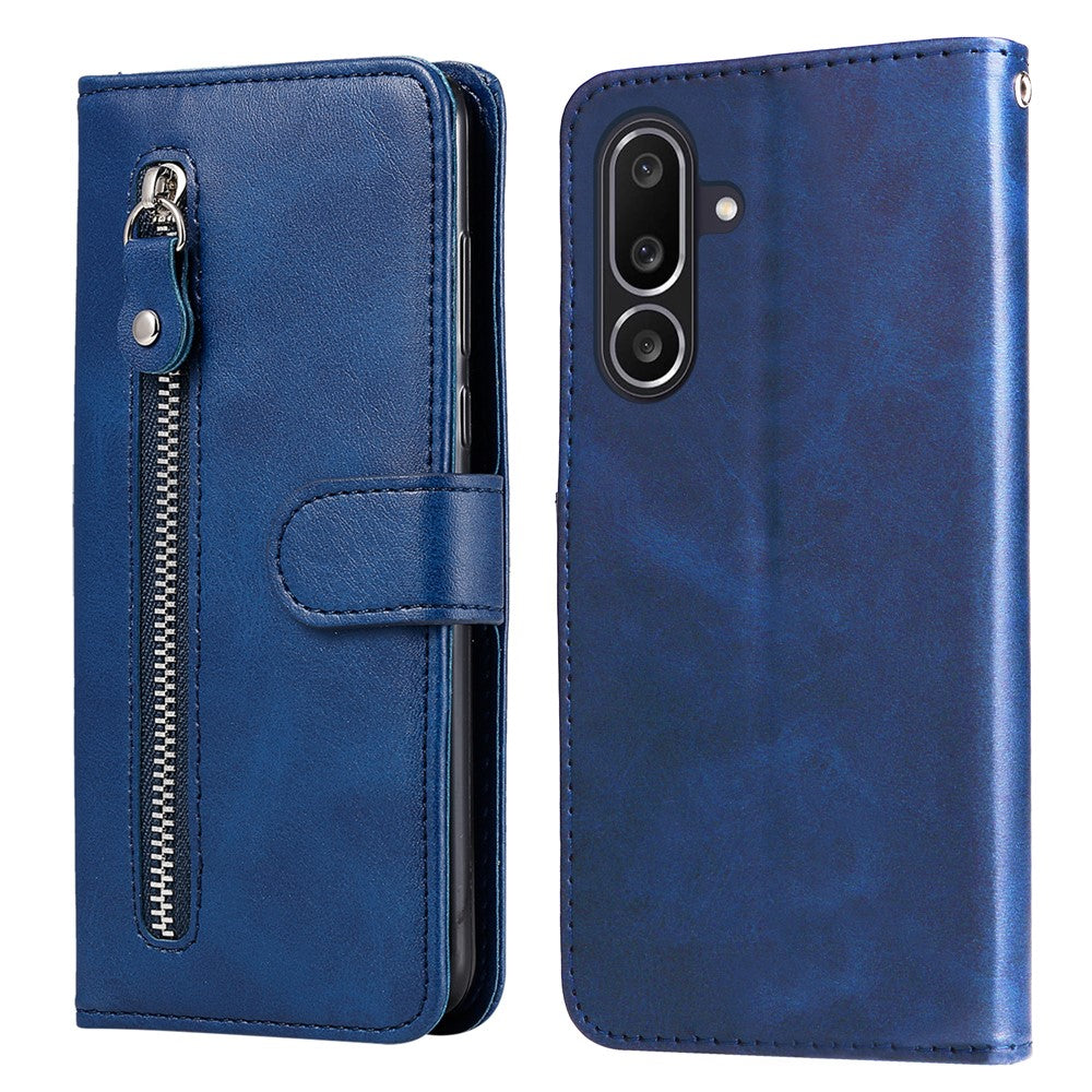For Samsung Galaxy M56 5G PU Leather Cases with Zipper Pocket Wallet Phone Cover Stand