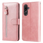 For Samsung Galaxy M56 5G PU Leather Cases with Zipper Pocket Wallet Phone Cover Stand
