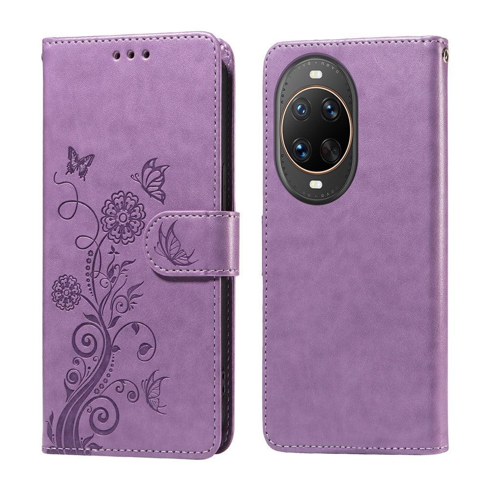 For Huawei nova 14 Ultra 5G Leather Case Butterfly Floral Imprint Wallet Stand Cover