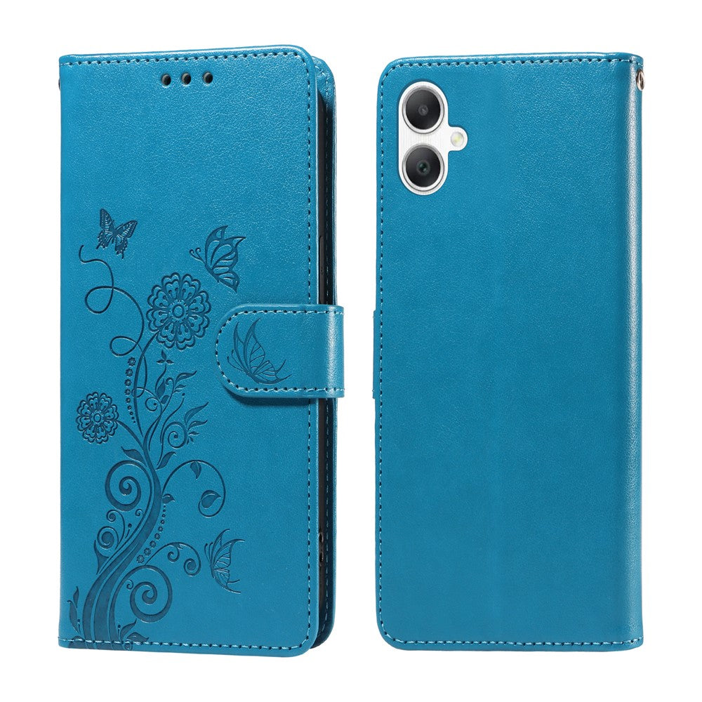 Samsung Galaxy A08 5G / A08 4G / A07 4G / A07s 4G / A06 4G / A06 5G Läderfodral Fjärilsblommigt Tryck Plånboksfodral