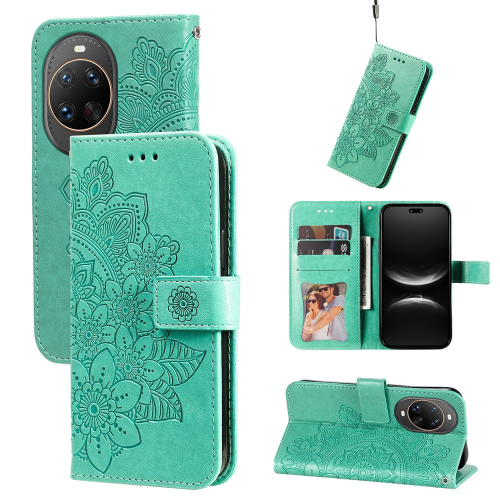 For Huawei nova 14 Ultra 5G Case Floral Pattern PU Leather Wallet Stand Phone Cover