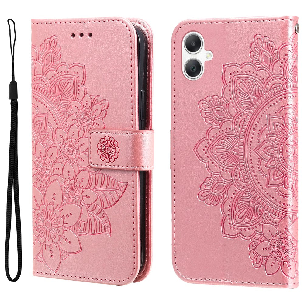 Til Samsung Galaxy A08 5G / A08 4G / A07 4G / A06 4G / A06 5G Etui Blomstermønster PU Læder Pung Stativ Telefoncover
