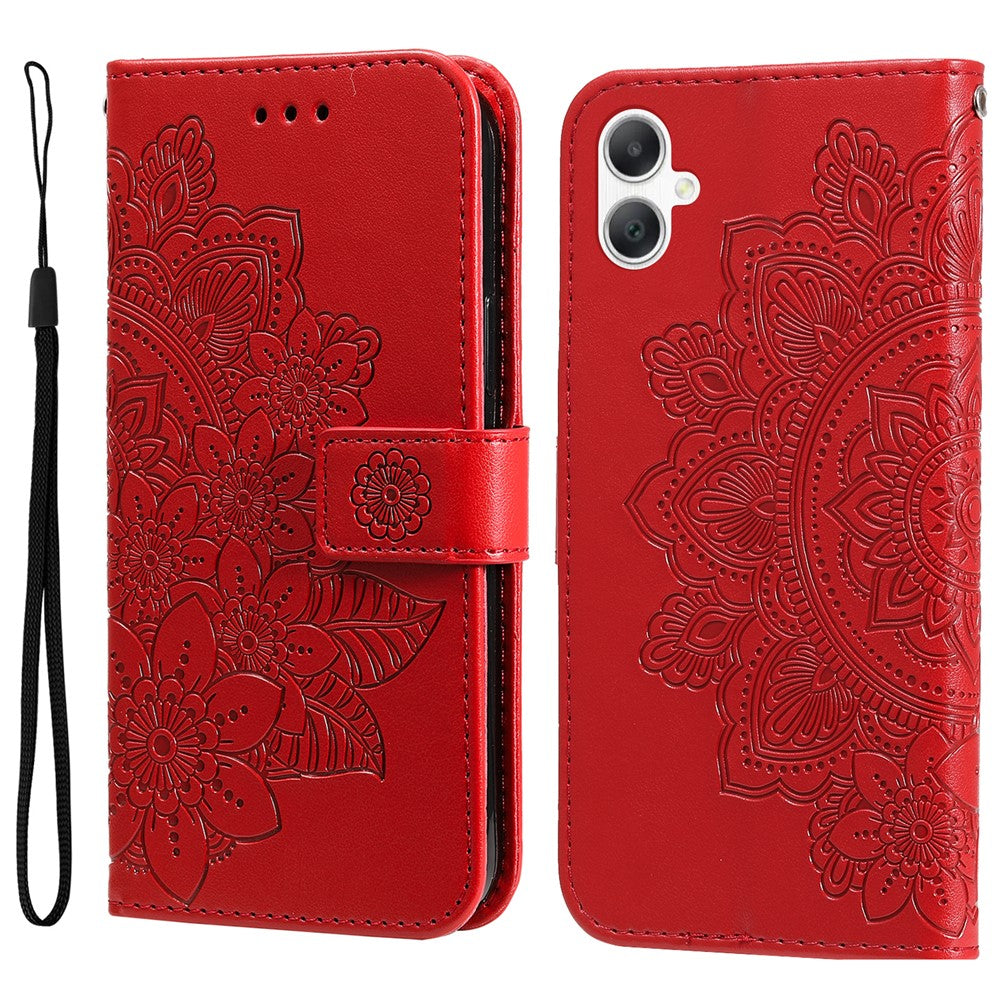 Til Samsung Galaxy A08 5G / A08 4G / A07 4G / A06 4G / A06 5G Etui Blomstermønster PU Læder Pung Stativ Telefoncover