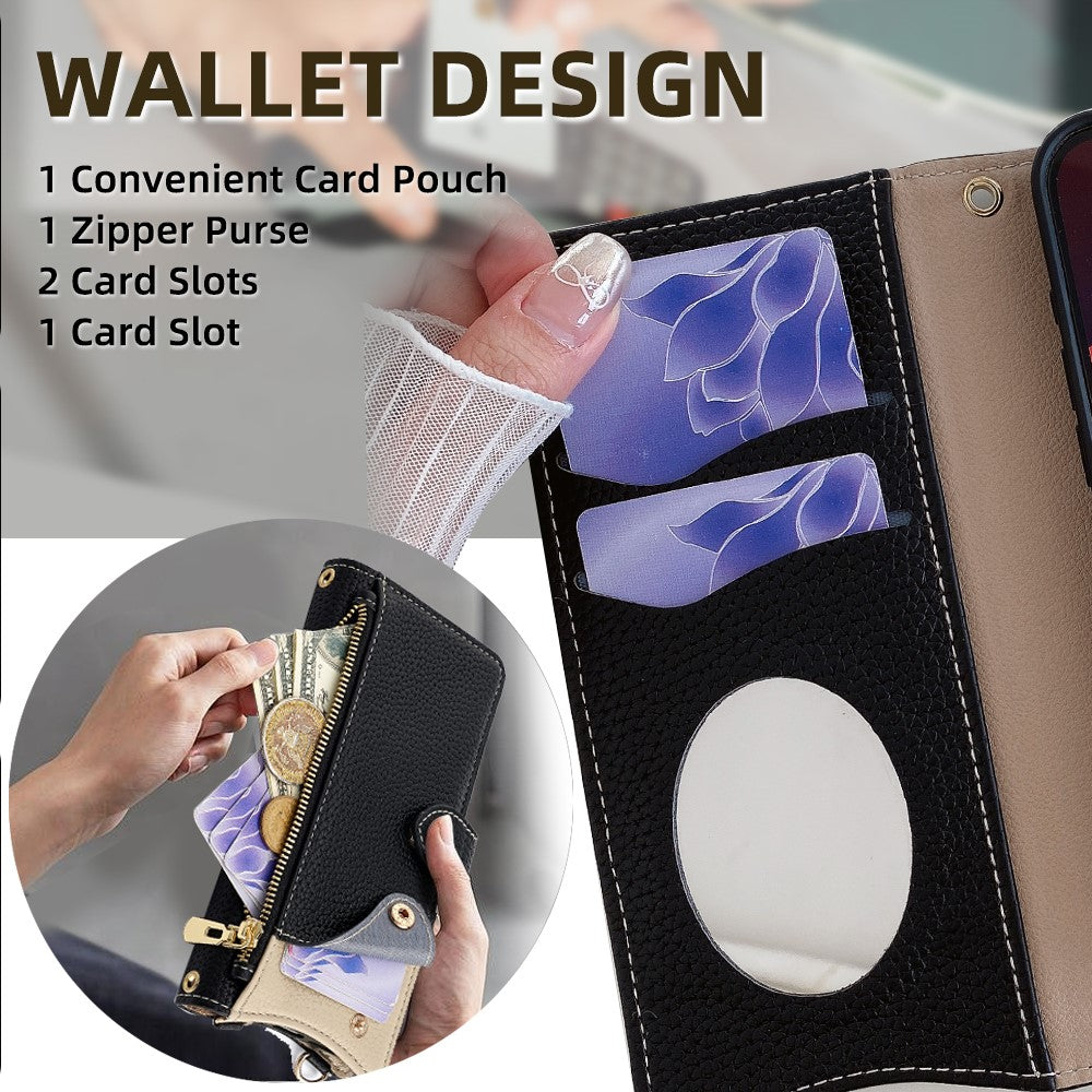 For Oppo Find X8s+ 5G Leather Case Wallet Stand Cover Irregular Tail Style with Chain Strap