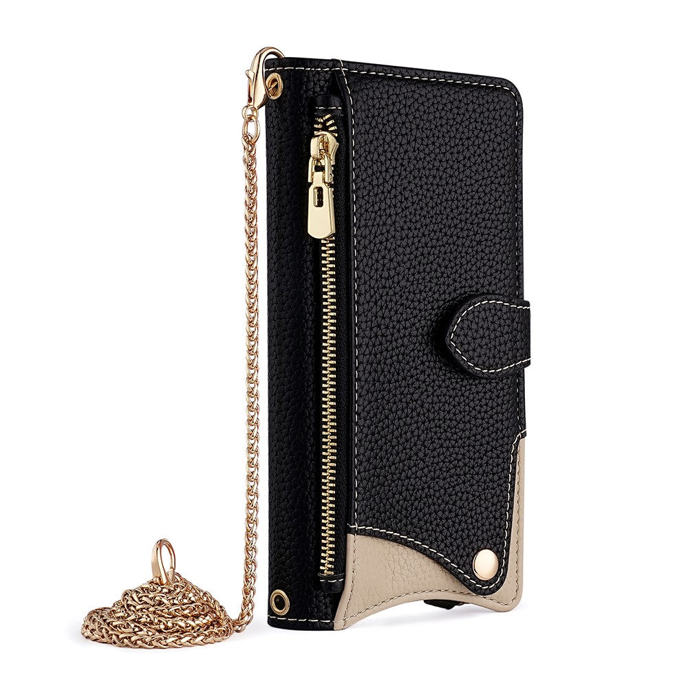 For Oppo Find X8s+ 5G Leather Case Wallet Stand Cover Irregular Tail Style with Chain Strap