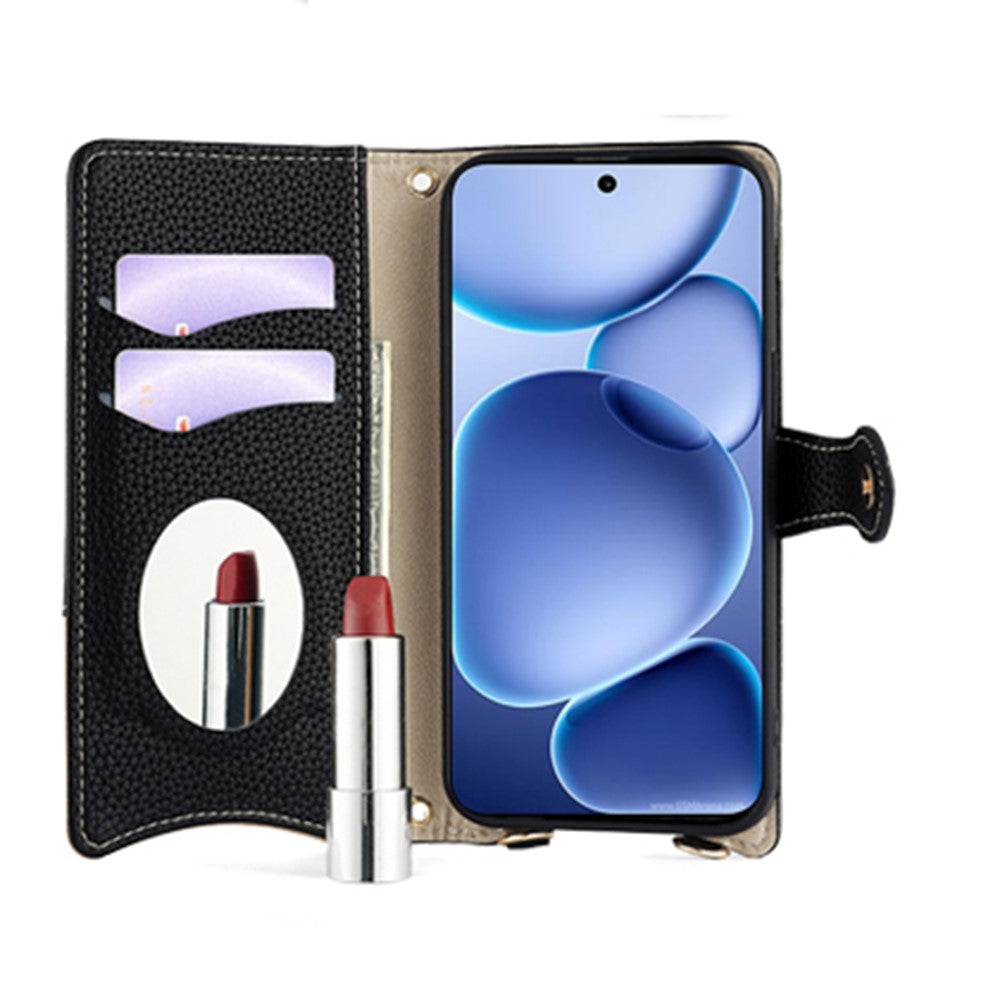 For Oppo Find X8s+ 5G Leather Case Wallet Stand Cover Irregular Tail Style with Chain Strap