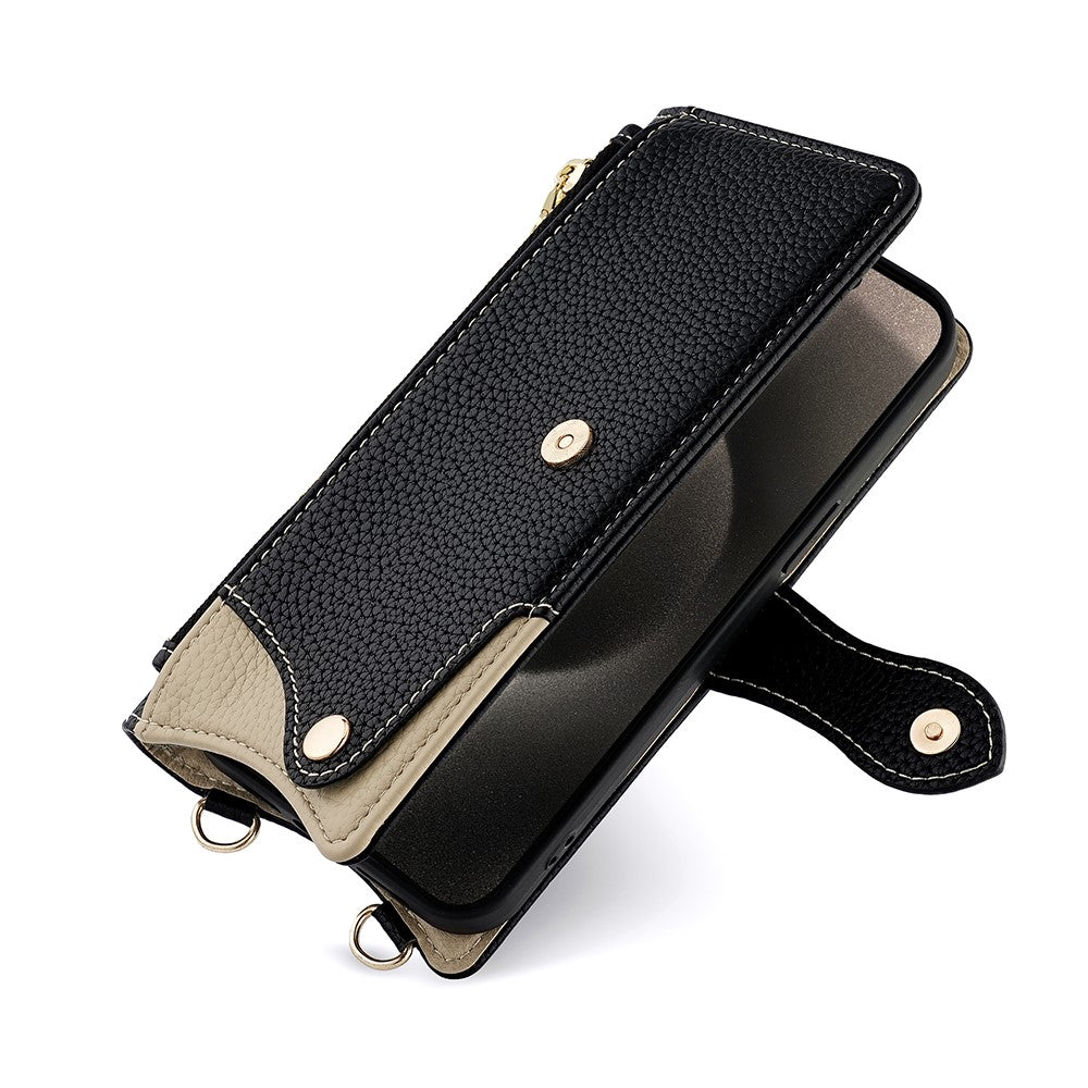For Oppo Find X8s+ 5G Leather Case Wallet Stand Cover Irregular Tail Style with Chain Strap
