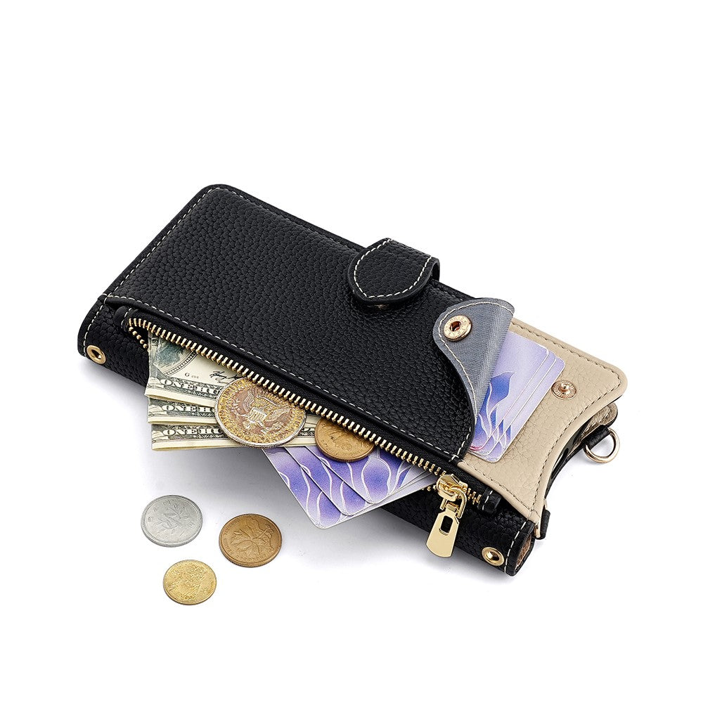For Oppo Find X8s+ 5G Leather Case Wallet Stand Cover Irregular Tail Style with Chain Strap