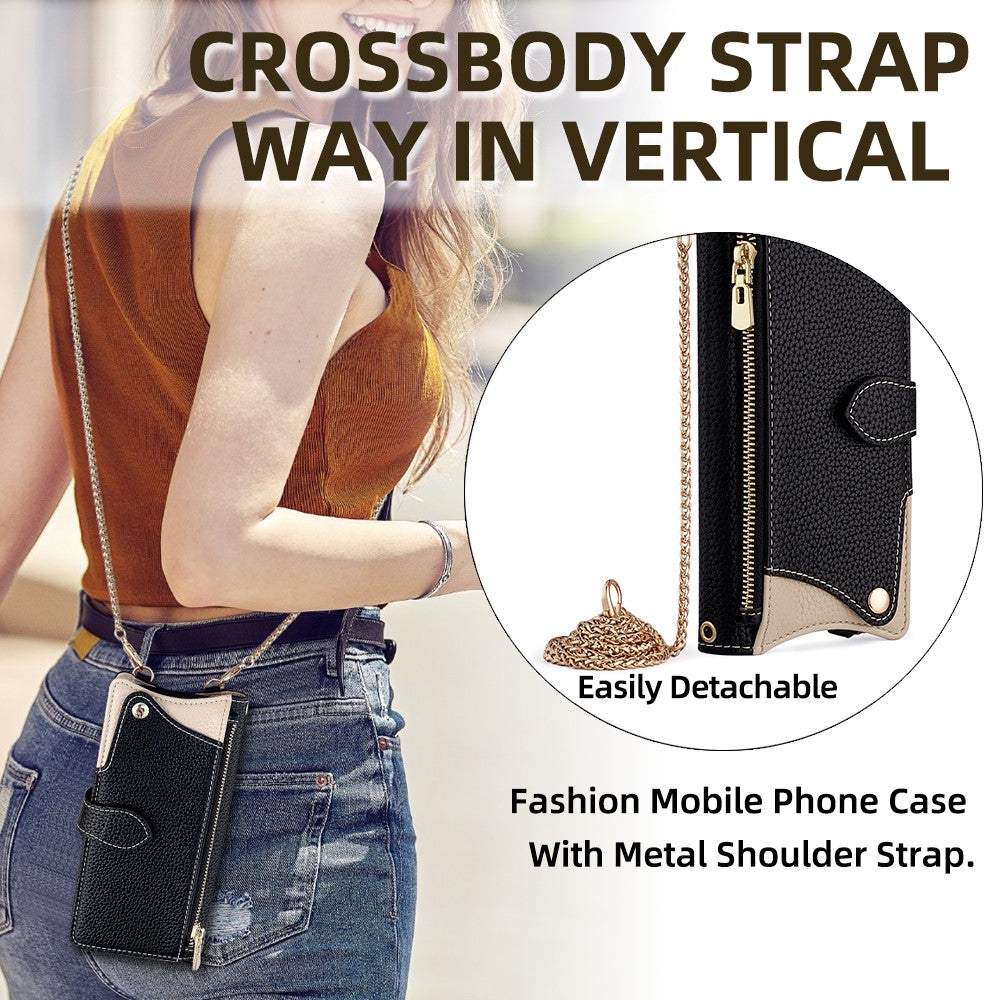 For Oppo Find X8s+ 5G Leather Case Wallet Stand Cover Irregular Tail Style with Chain Strap