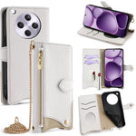 For Oppo Find X8s+ 5G Leather Case Wallet Stand Cover Irregular Tail Style with Chain Strap