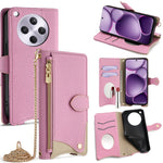 For Oppo Find X8s+ 5G Leather Case Wallet Stand Cover Irregular Tail Style with Chain Strap
