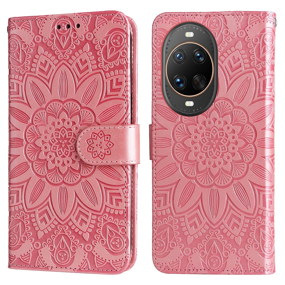 For Huawei nova 14 Ultra 5G Case Sunflower Imprint Leather Wallet Phone Cover