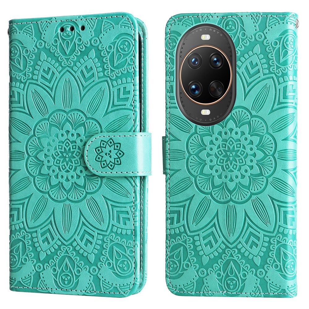 For Huawei nova 14 Ultra 5G Case Sunflower Imprint Leather Wallet Phone Cover