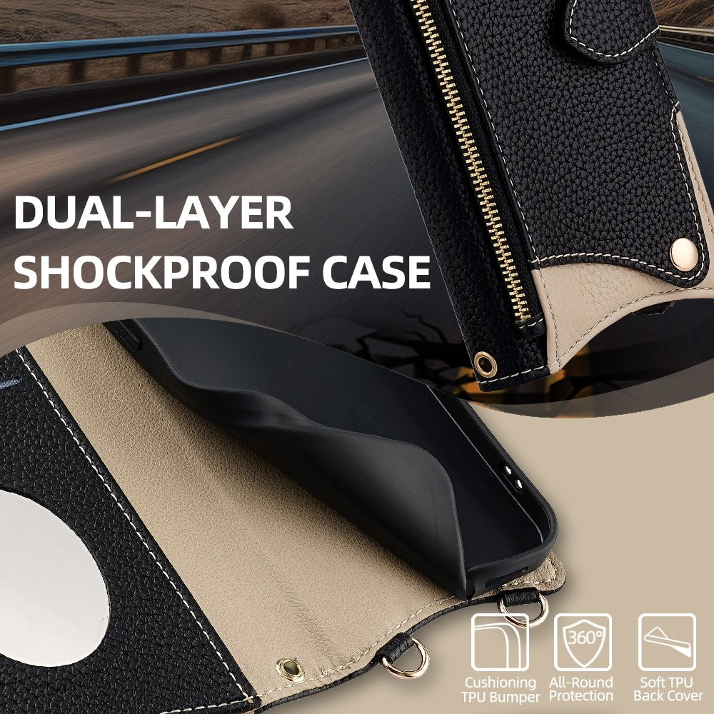 For Oppo Find X8s 5G Leather Case Wallet Stand Cover Irregular Tail Style with Chain Strap