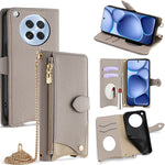 For Oppo Find X8s 5G Leather Case Wallet Stand Cover Irregular Tail Style with Chain Strap