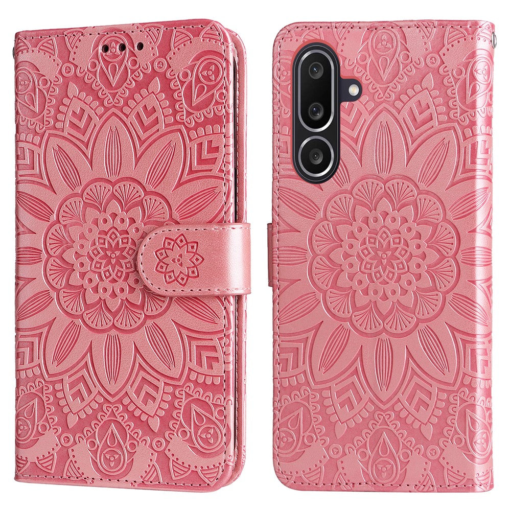 For Samsung Galaxy M56 5G Case Sunflower Imprint Leather Wallet Phone Cover
