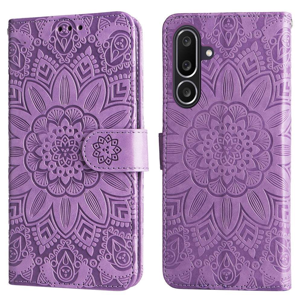 For Samsung Galaxy M56 5G Case Sunflower Imprint Leather Wallet Phone Cover