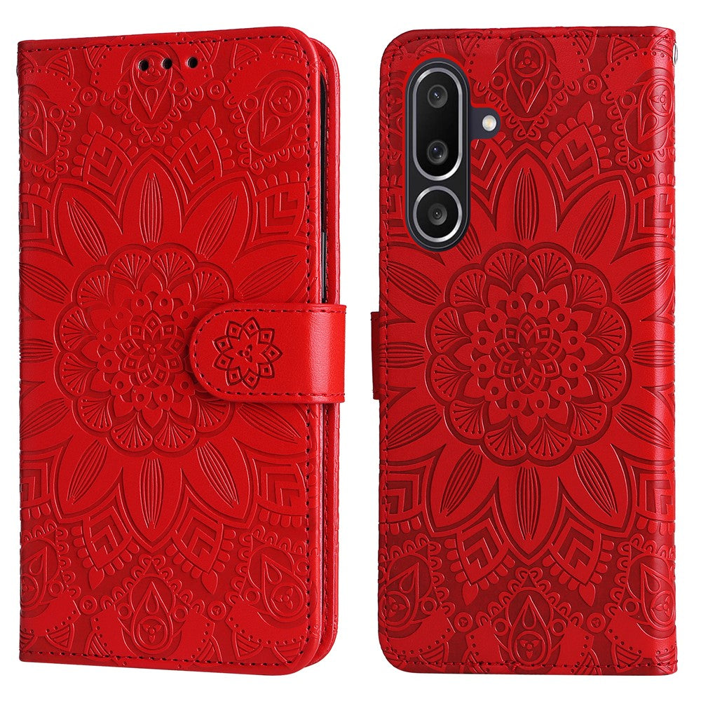 For Samsung Galaxy M56 5G Case Sunflower Imprint Leather Wallet Phone Cover