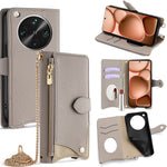For Oppo Find X8 Ultra 5G Leather Case Wallet Stand Cover Irregular Tail Style with Chain Strap