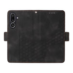 Til Samsung Galaxy M56 5G lædercovers, pung, rombe-præget telefoncover-stativ med rem
